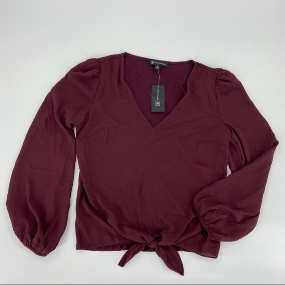 INC International Concepts Tie Front V-Neck Blouse NWT